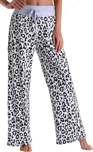 X-Image Women's Comfy Pajama Lounge Pants Floral Print Drawstring Jogger Wide Leg Athletic Pants in Kuwait