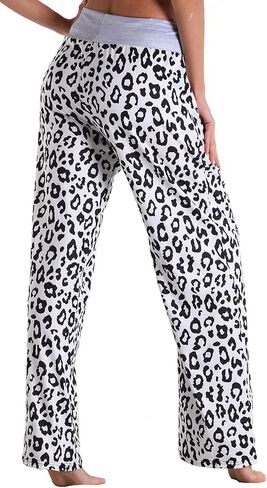X-Image Women's Comfy Pajama Lounge Pants Floral Print Drawstring Jogger Wide Leg Athletic Pants in Kuwait