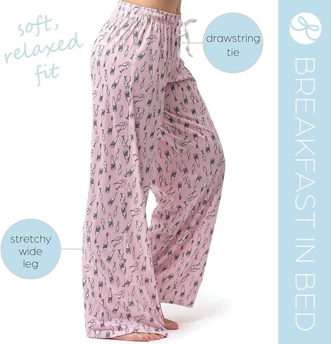 Hello Mello Signature Lounge Pants Womens Soft Pajama Bottoms Elastic Waistband Drawstring Tie in Kuwait