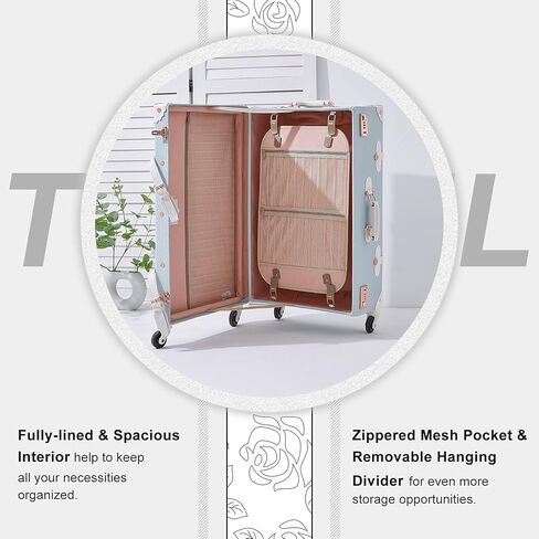 حقيبة حمل كلاسيكية من Unitravel مقاس 20 بوصة من جلد البولي يوريثان بتصميم كلاسيكي (أزرق فاتح) in Kuwait