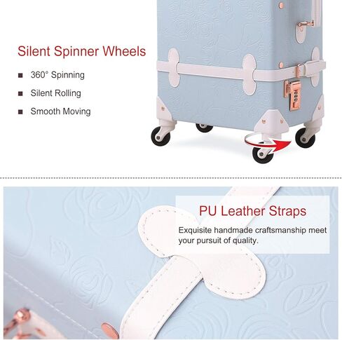 حقيبة حمل كلاسيكية من Unitravel مقاس 20 بوصة من جلد البولي يوريثان بتصميم كلاسيكي (أزرق فاتح) in Kuwait