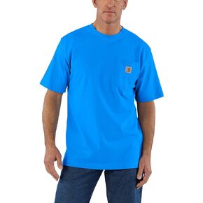 Carhartt Men's Big & Tall Loose Fit Heavyweight Short-Sleeve Pocket T-Shirt, Blue Glow