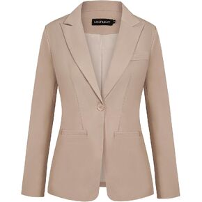 MINTLIMIT Women's Casual Long Sleeve Blazers Lapel Shoulder Pad Button Work Blazer Fully Lined Suit Jacket with Pockets