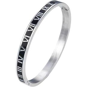 نايتكروز سوار حلقي من الستانلس ستيل بتصميم ارقام رومانية للرجال والنساء، مقاس 7 5 انش، نحاس من الستانلس ستيل، بدون احجار كريمة, ستانلس ستيل نحاسي, بدون أحجار كريمة in Kuwait