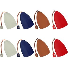 WisePoint 8Pcs Cute Key Fob Case, PU Leather Car Key Case Personalized Pull Out Key Bag Portable Key Pouch for Car Keys