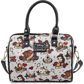 Loungefly Beauty and the Beast Belle and Characters All Over Print Tattoo Art Handbag Purse in Kuwait