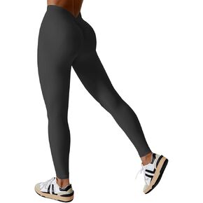 Adisputent Womens Workout Leggings V Back Scrunch Butt Lifting Leggings Tummy Control High Waisted Booty Gym Yoga Pants