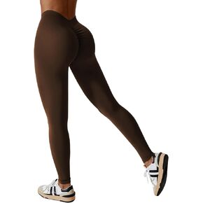 Adisputent Womens Workout Leggings V Back Scrunch Butt Lifting Leggings Tummy Control High Waisted Booty Gym Yoga Pants