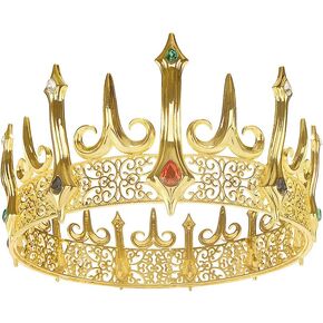 Eseres Gold King Crown for Men Adult's Costume Crowns Birthday Cake Topper