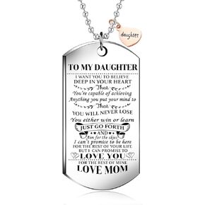 إلى ابنتي من أمي، أريدك أن تصدق علامة Love Mom Dog Tag العسكرية للقوات الجوية البحرية وخفر السواحل قلادة سلسلة كروية هدية لأفضل ابنة عيد ميلاد وتخرج in Kuwait