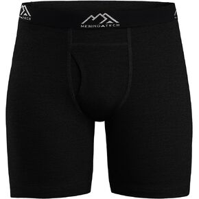 Merino.tech Merino Wool Underwear Mens - 100% Merino Boxer Wool Briefs (Medium, 170 Black Extra Long - Pack of 1) in Kuwait