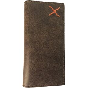 Twisted X Brown Leather Rodeo Wallet with Embroidered Orange Twisted X Logo in Saudi Arabia