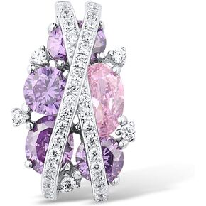 Santuzza 925 Sterling Silver Cubic Zirconia Twisted Pendant for Women