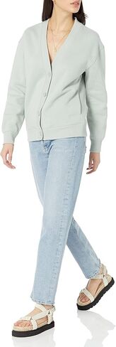 Amazon Essentials Women's Relaxed-Fit Sweatshirt Cardigan (Available in Plus Size) (Previously Amazon Aware) in Saudi Arabia
