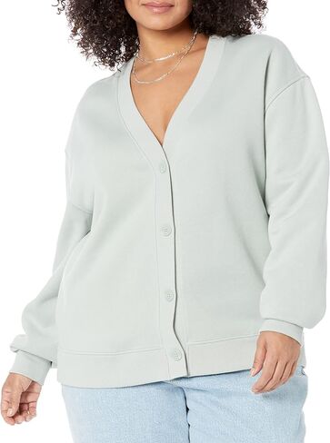Amazon Essentials Women's Relaxed-Fit Sweatshirt Cardigan (Available in Plus Size) (Previously Amazon Aware) in Saudi Arabia
