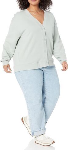 Amazon Essentials Women's Relaxed-Fit Sweatshirt Cardigan (Available in Plus Size) (Previously Amazon Aware) in Saudi Arabia