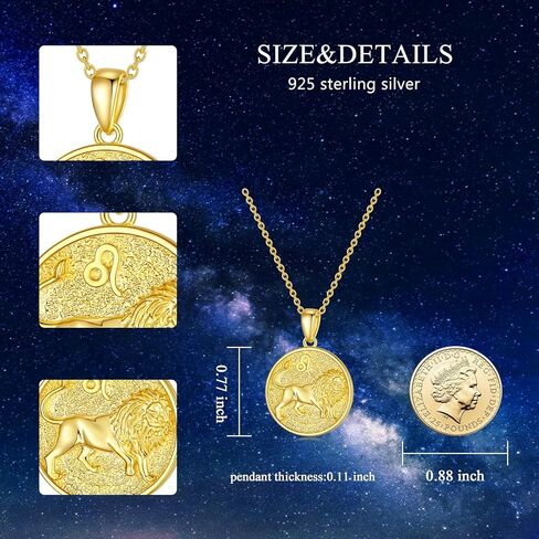 PLATYCO 925 فضة كوكبة القلائد ابراج ميدالية عملة القرص سحر لذيذ مجوهرات التنجيم السماوية للنساء الفتيات in Kuwait