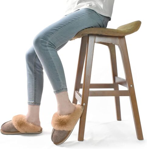 KuaiLu Womens Fuzzy Memory Foam Slippers Warm House Shoes Arch Support | Ladies Cozy Slip On Plush Faux Fur Lined Slippers Winter Indoor Outdoor House Shoes with Durable Hard Rubber Sole in Saudi Arabia