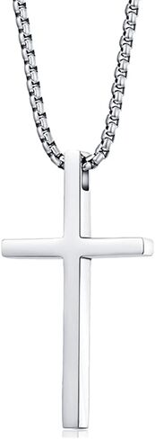 Rnivida Cross Necklace for Men, Philippians 4:13 Christian Cross Stainless Steel Necklaces for Men Boys in Kuwait
