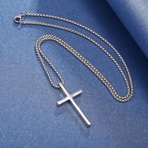 Rnivida Cross Necklace for Men, Philippians 4:13 Christian Cross Stainless Steel Necklaces for Men Boys in Kuwait