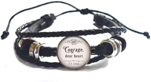 Courage, Dear Heart, C.S. Lewis Quote Bracelet Narnia Quote Jewelry Inspirational Literary Quote, Motivational Quote Bracelet,N332 in Saudi Arabia