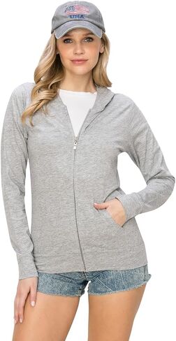 LALAPARKS Lightweight Cotton Zip-Up Hoodie Jacket - Comfy Casual Active Plain Everyday Wear in Saudi Arabia