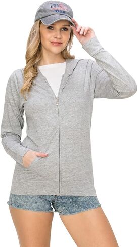 LALAPARKS Lightweight Cotton Zip-Up Hoodie Jacket - Comfy Casual Active Plain Everyday Wear in Saudi Arabia