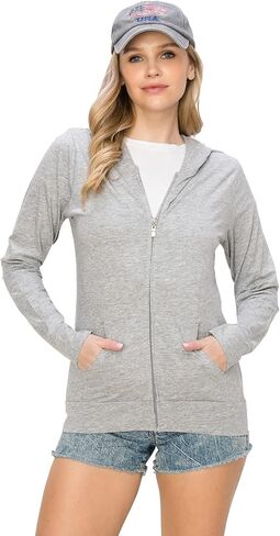 LALAPARKS Lightweight Cotton Zip-Up Hoodie Jacket - Comfy Casual Active Plain Everyday Wear in Saudi Arabia