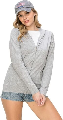 LALAPARKS Lightweight Cotton Zip-Up Hoodie Jacket - Comfy Casual Active Plain Everyday Wear in Saudi Arabia
