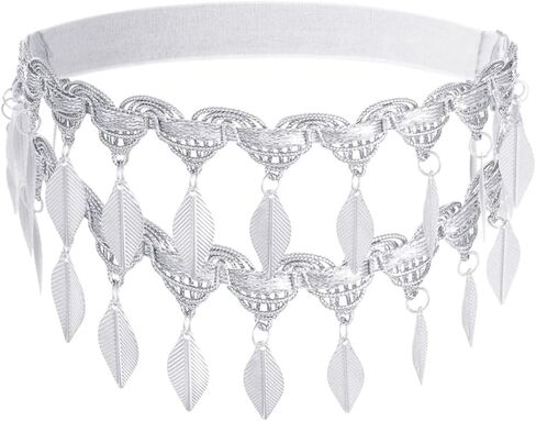 Jeweky Layered Thigh Chain Leaf Leg Chain Tassel Body Chain Beach Summer Body Jewelry for Women and Girls in Kuwait