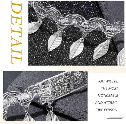 Jeweky Layered Thigh Chain Leaf Leg Chain Tassel Body Chain Beach Summer Body Jewelry for Women and Girls in Kuwait