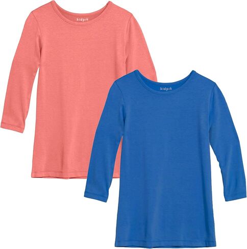KIDPIK تي شيرت بطبقات للبنات 2PK | تي شيرت طويل الأكمام للأعمار من 4 سنوات فما فوق in Kuwait