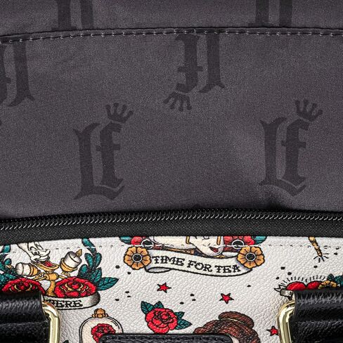 Loungefly Beauty and the Beast Belle and Characters All Over Print Tattoo Art Handbag Purse in Kuwait