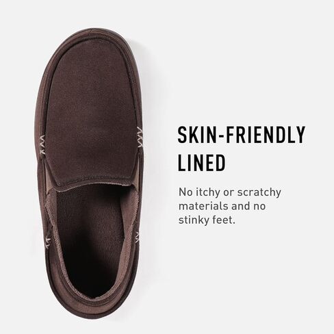 Zizor Men's Comfy Loafer Slippers, Drop Heel Memory Foam House Shoes, Indoor Outdoor Casual Slip On Pantuflas with Rubber Sole in Kuwait