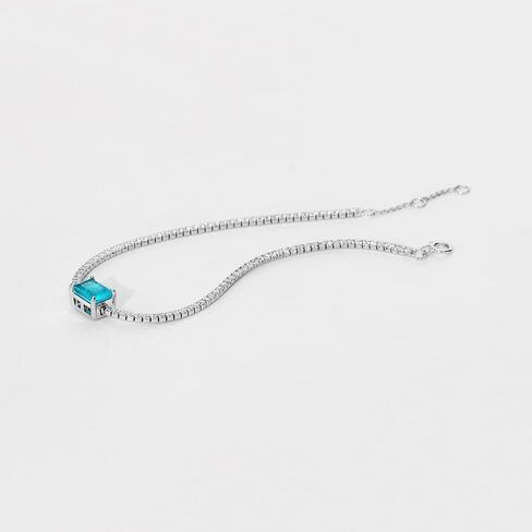 Michooyel S925 Paraiba سوار مكعب زركونيا الفضة الاسترليني سحر لينك سوار للنساء ، الأحجار الكريمة ، paraiba-Tourmaline, أحجار كريمة, بارابا تورمالين in Saudi Arabia