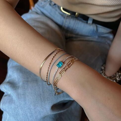 Michooyel S925 Paraiba سوار مكعب زركونيا الفضة الاسترليني سحر لينك سوار للنساء ، الأحجار الكريمة ، paraiba-Tourmaline, أحجار كريمة, بارابا تورمالين in Saudi Arabia