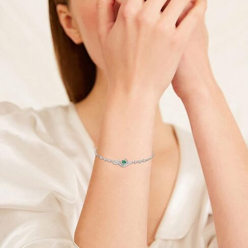 سوار المسافة للنساء S925 الفضة الاسترليني جوهرة الميلاد أساور ساحرة هدايا عيد الأم للأم والابنة والزوجة والزوجة وعيد الميلاد وعيد الحب والذكرى السنوية للمجوهرات للنساء in Kuwait