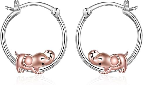 Fox/Pig/Mushroom/Cat Earrings Sterling Silver Cute Hoop Earrings Animal Jewelry Gifts for Women Daughter in Kuwait