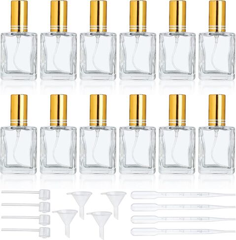 YU FENG 12pcs Glass Bottle Perfume Atomizer Refillable Spray Empty Perfume Bottles Fine Mist Atomizer Cosmetic Container for Travel,10ml in Kuwait