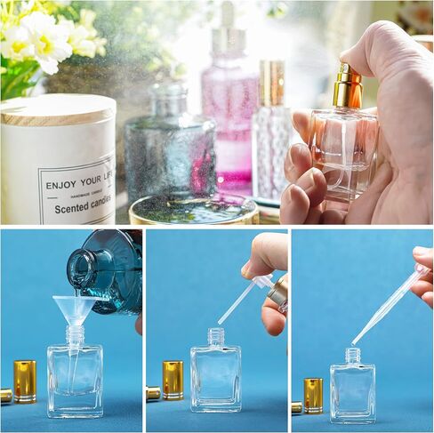 YU FENG 12pcs Glass Bottle Perfume Atomizer Refillable Spray Empty Perfume Bottles Fine Mist Atomizer Cosmetic Container for Travel,10ml in Kuwait