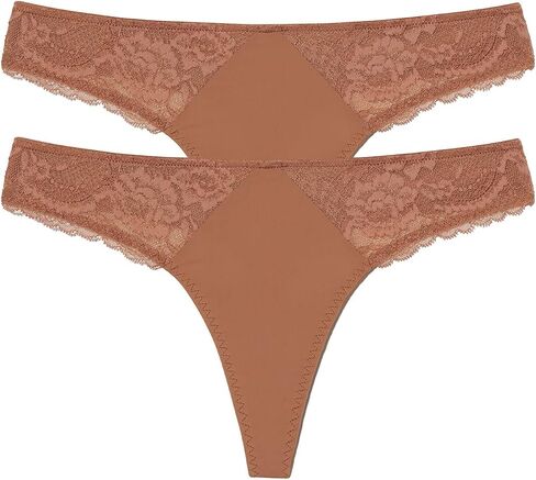 Skarlett Blue Women's Minx No-Show مريح دانتيل ثونغ 2 حزمة in Kuwait
