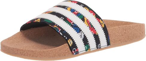 adidas Originals Women's Adilette Slides Sandal, Black/White, 9 in Saudi Arabia