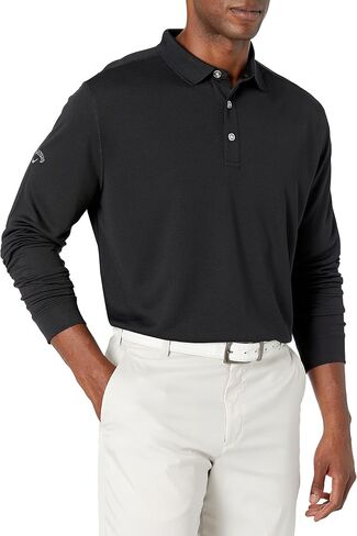 Callaway Men's Long Sleeve Solid Golf Polo Shirt in Kuwait