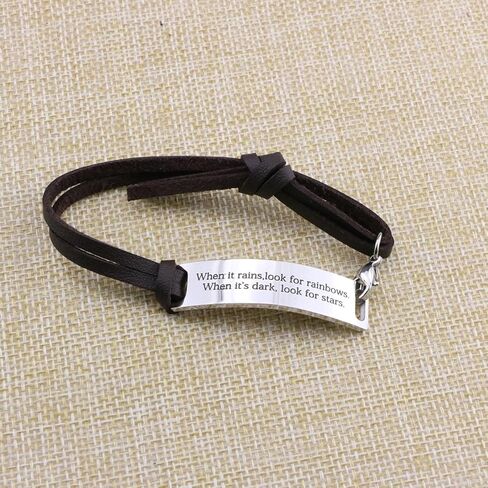 Yiyang Motivational Gift Inspirational Leather Bracelet Adjustable Bangle Jewelry Stainless Steel in Kuwait