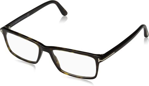 TOM FORD Men's TF 5408 Rectangular Eyeglasses 56mm, Shiny Classic Dark Havana, Shiny Rose Gold "T" Log, 56/16/145 in Saudi Arabia