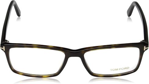 TOM FORD Men's TF 5408 Rectangular Eyeglasses 56mm, Shiny Classic Dark Havana, Shiny Rose Gold "T" Log, 56/16/145 in Saudi Arabia