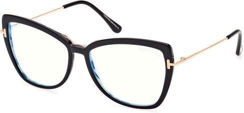 Tom Ford TF5882-B 005 Eyeglasses Women's Shiny Black/Sand Havana Full Rim 55mm in Saudi Arabia