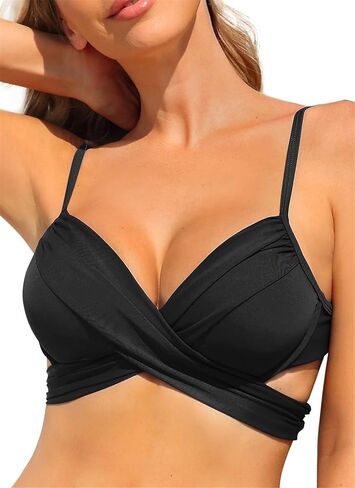 قطعة علوية للسباحة من Balasami بأشرطة سباغيتي وأشرطة سباجيتي داعمة وسلك داخلي مصبوب لرفع الأعلى للبيكيني in Kuwait