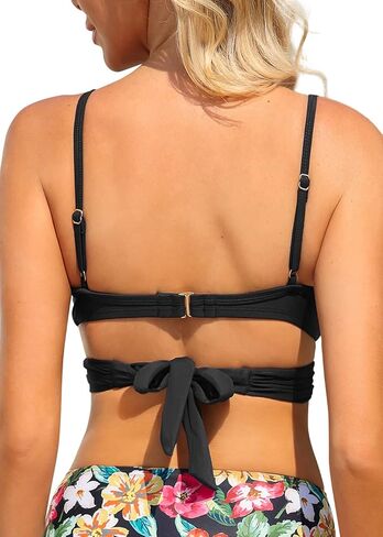 قطعة علوية للسباحة من Balasami بأشرطة سباغيتي وأشرطة سباجيتي داعمة وسلك داخلي مصبوب لرفع الأعلى للبيكيني in Kuwait