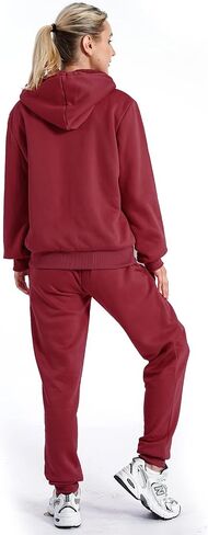 LeeHanTon إمرأة بذلة رياضية 2 قطعة رياضية الصوف شيربا اصطف هوديي Sweatpants ملابس دافئة ملايس الركض مجموعات in Saudi Arabia